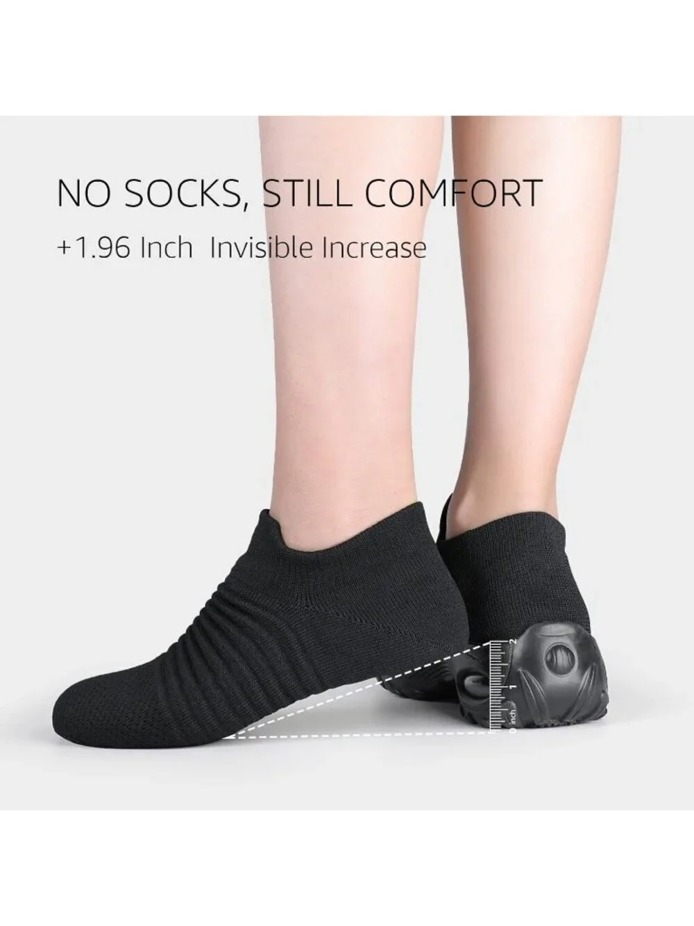 Women's All Black Walking Arch Support Non Slip Breathable Upper Sneaker Shoes